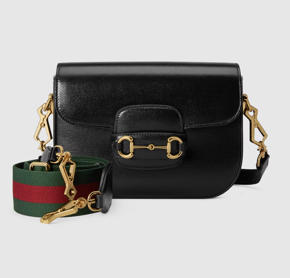 ショルダーバッグ・ポシェット GUCCI BLACK LEATHER MINI GUCCI HORSEBIT 1955 SHOULDER BAG Gucci Horsebit 1955 Mini Shoulder Bag in Black Leather — UFO